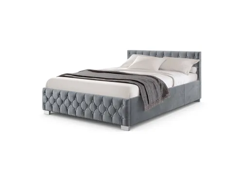 Juskys Polsterbett Nizza mit Stauraum und LED Licht - Elegantes Chesterfield Polsterbett in Dunkelgrau, ausgestattet mit praktischem Stauraum und stimmungsvoller LED-Beleuchtung – ideal für Ihr Schlafzimmer!