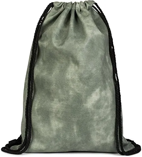 styleBREAKER Turnbeutel aus Kunstleder, Rucksack, Sportbeutel, Beutel, Unisex 02012189, Farbe::Jadegrün