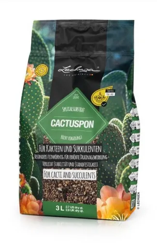 Lechuza Cactuspon Pflanzsubstrat für Kakteen 3 L torffrei   Erden