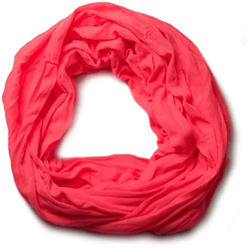 styleBREAKER Damen Jersey Loop Schlauchschal in Crash-Optik | Leichter elastischer Sommerschal Unifarben | Weich & Modisch | One Size, Farbe:Neonrot