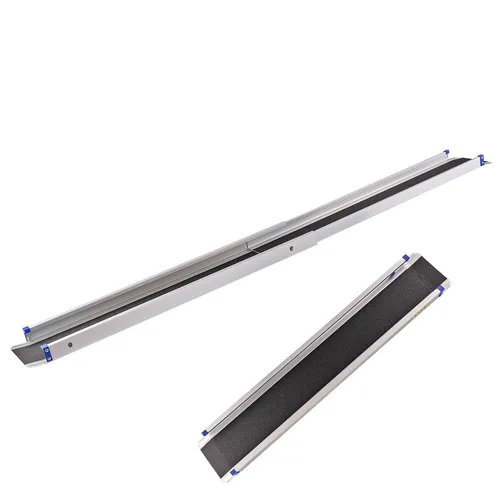 Alu Teleskoprampe DTR150 - Auffahrrampe für Rollstuhl und Fahrrad - Rampen für Rollstühle & Scooter, mit einer Tragkraft von bis zu 150 kg und leichtem Aluminiumdesign, ideal für einfache Mobilität und Zugang.