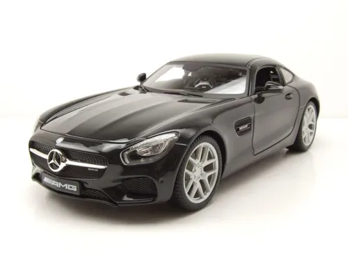Mercedes AMG GT Modellauto 1:18 schwarz metallic von Maisto - Detailgetreues Modellauto im Maßstab 1:18, mit öffnenden Hauben und Türen, ideal für Sammler und Motorsport-Fans.