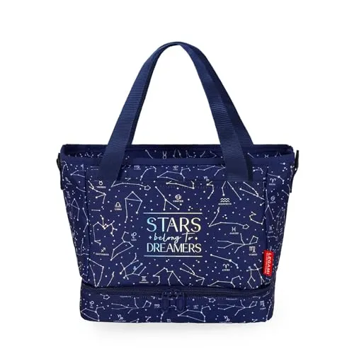 LEGAMI - Lunchbag Stars, Isolierte Tasche für das Mittagessen, Geräumige Lunchbox 10,8 Liter, Verstellbarer Schultergurt, Umhängetasche, 33 x 22 x 15 cm