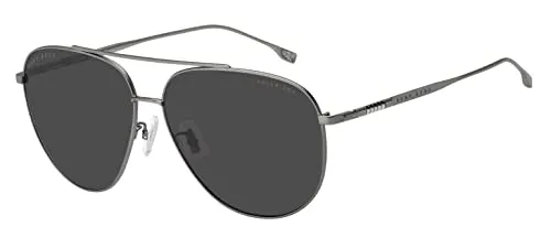 Hugo Boss BOSS 1296/F/S R80 Sonnenbrille - Elegante Herren Sonnenbrille in mattem Dark Ruthenium, polarisiert für optimalen Blendschutz, ideal für Autofahrer und jede Gelegenheit.