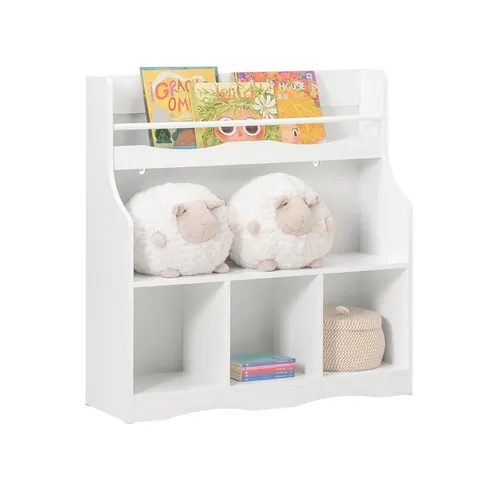 SoBuy Bücherregal KMB57 - Kinderregal mit Ablage und offenen Fächern - Bücherschränke mit 1 Ablage und 4 offenen Fächern, ideal für die Kinderzimmeraufbewahrung und fördert Ordnung und Lesefreude.
