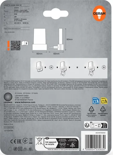 Osram LED-Nachtlicht Lunetta Shine mit Tag-/Nacht Sensor 9 cm warmweiß-kaltweiß weiß