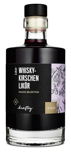 Wajos Whisky-Kirschen Likör 350ml, 30% vol: kräftiger Likör für Cocktails, als Mitbringsel für Erwachsene oder für ein Likör Geschenkset