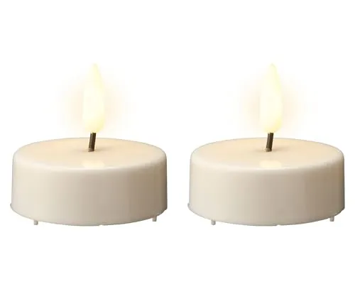 Lumineo Batterie LED Teelicht groß - stilvolle Beleuchtung für jeden Anlass - Kerzen & Teelichter, LED Teelicht in elegantem Weiß, sicher und langlebig ohne offene Flamme, perfekt für eine gemütliche Atmosphäre.