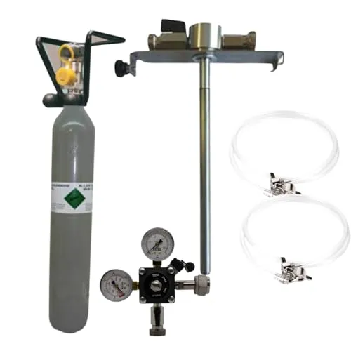 GASTROBEDARF WESTERBARKEY GDW Zubehörset für 5l Dosen Partyfass mit 5l Dosenadapter aus Edelstahl mit Bierabsperrhahn, 0,5kg Co2, Bierschlauch, Co² Schlauch, Druckminderer mit Füllstandsanzeige