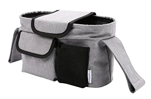 Babyruf Kinderwagen Organizer BO 100 | Praktische Innenaufteilung | Universalkompatibel | Extra große Schlaufen mit Klettverschluss | Leicht abwaschbar & Wasserabweisend | 30x10.5x16 cm