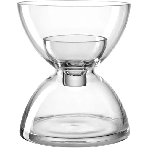 LEONARDO Dekovase Vase 19 DIABOLO - Elegantes Design - Vase in transparentem Glas mit einem modernen Diabolo-Einsatz, ideal für stilvolle Blumenarrangements und Dekorationen.