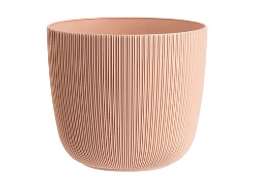 Engelland Blumentopf Pflanztopf mit Drainagesystem (Vorteils-Set, 1 St., robuster PP-Kunststoff), Rillenoptik, UV-resistent, Drainagesystem, direkte Bepflanzung