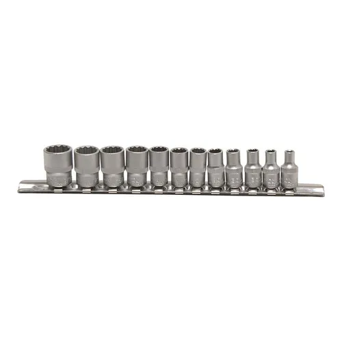 Steckschlüssel-Einsatz-Set, 12-Kant, 6,3 (1/4), in Zollgrößen, 12-tlg.