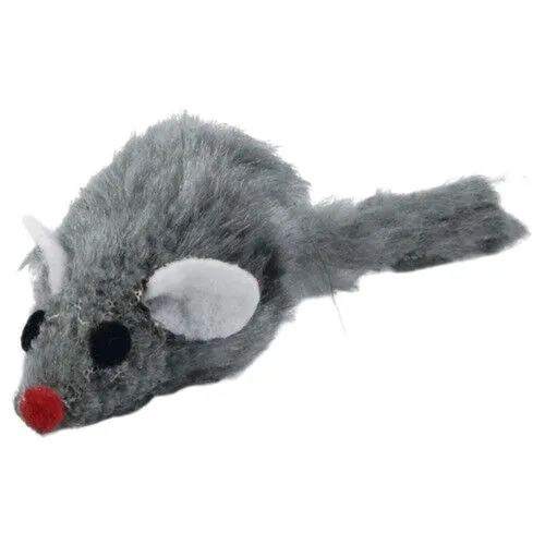 Beeztees Katzenspielzeug Maus Plüsch grau 5x3 cm für Katzen - Spielzeug