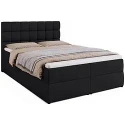 BROMARKT Boxspringbett Dakota 140x200 cm in schwarz von BroMARKT