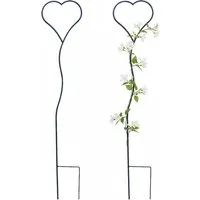 Relaxdays 2X Rankhilfe Schwarz - Metall Gartenzubehör - Das 2er Set Rankgitter in Herzform bietet Kletterpflanzen optimalen Halt und setzt Zierpflanzen wie Efeu und Rosen gekonnt in Szene. Wetterfest aus pulverbeschichtetem Stahl, ideal für romantische Gartenakzente.