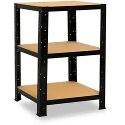 shelfplaza Schwerlastregal BLACK, 90x40x40cm - Schwerlastregal für Keller, Garage oder Werkstatt mit 3 Böden, jede Tragkraft bis 175 kg. Hohe Stabilität und Flexibilität, ideal für professionelle Ordnung.