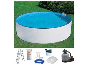 KONIFERA Rundpool USEDOM 3 - Komplett-Set, 7-tlg - Swimmingpools: Genießen Sie mit dem stabilen Rundpool-Set »USEDOM III« unbeschwerte Sommertage! Inklusive Sandfilteranlage, Sicherheitsleiter und mehr für perfekten Badespaß.