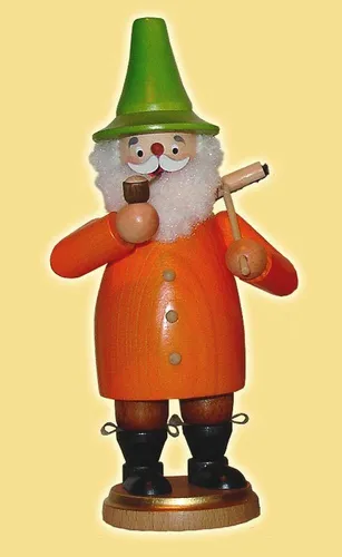 Räuchermann Wichtel mit Besen – 20 cm Holzfigur - Bunter Räuchermann aus Holz, ideal für eine gemütliche Atmosphäre in Wohnzimmer, Küche oder Büro. Ein stilvolles Ganzjahresmotiv, das Tradition und Handwerkskunst vereint.