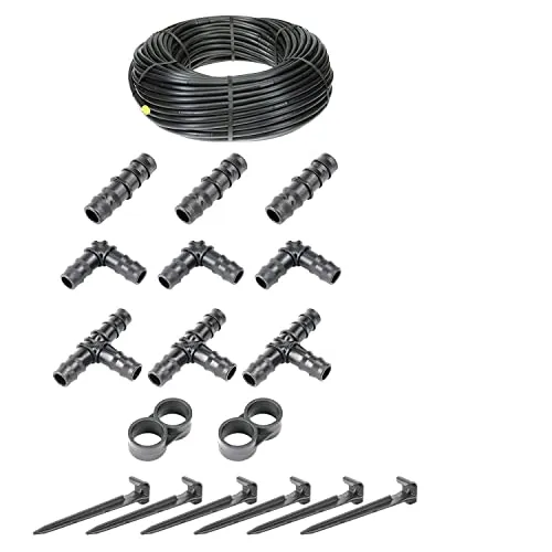 HaGa® Bewässerungsset - 25m Tropfschlauch 16mm - Bewässerungsrohre für effiziente Gartenbewässerung, spart bis zu 70% Wasser und ermöglicht einfache Verlegung ohne hohen Wasserdruck.