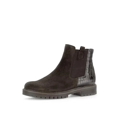 Gabor Damen Chelsea Boots, Frauen Stiefeletten,uebergangsstiefel,Schlupfstiefel,flach,Stiefel,Bootee,Booties,ENGL.Brown (Micro),42 EU / 8 UK