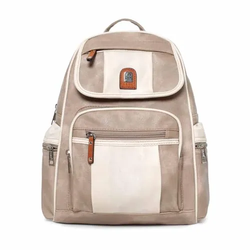 Damen Rucksack Tasche Cityrucksack Stadtrucksack Backpack Handtasche Umhängetasche Shopper Daypack Schultertasche (Apricot)
