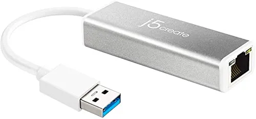 j5create USB 3.0 auf Gigabit Ethernet Adapter - WLAN-Zubehör für schnelles Hinzufügen eines Gigabit-Ethernet-Anschlusses über USB 3.0, ideal für eine blitzschnelle Dateiübertragung.