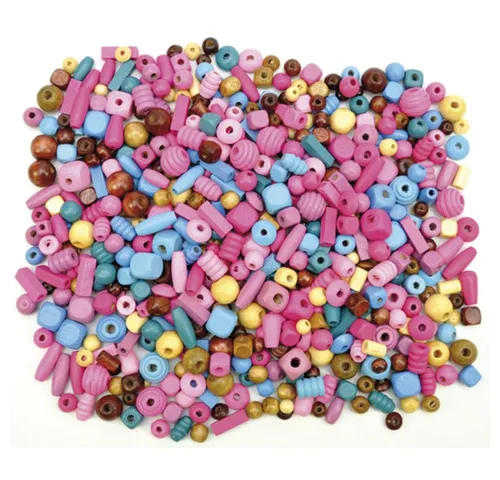 EDUPLAY Experimentierkasten Holzperlen, verschiedene Formen & Farben