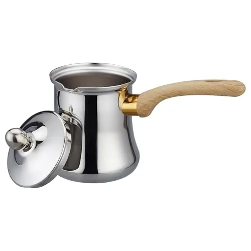 SANQIAHOME 24oz / 720ml Schwerlast Edelstahl Türkische Kaffeekanne und Butter Sc