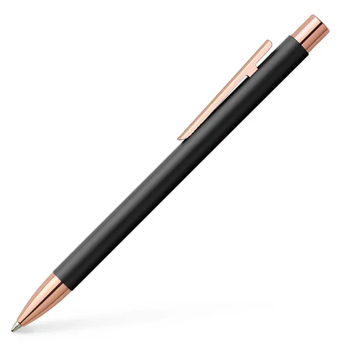 FABER-CASTELL 343120 - Kugelschreiber Neo Slim Metall, schwarz mit rosegold, elegantes Design für stilbewusste Schreibanforderungen
