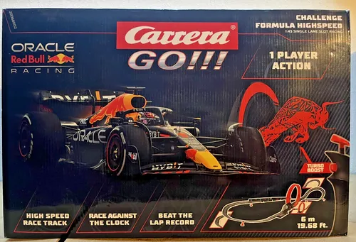 Carrera 20062552 CARRERA GO!!! Hot Wheels Autorennbahn - Sonstige - 4,9 m lange Rennbahn mit Hot Wheels Design, inkl. 2 ikonischen Autos und spannendem Feuerring für actionreiche Rennen ab 6 Jahren!