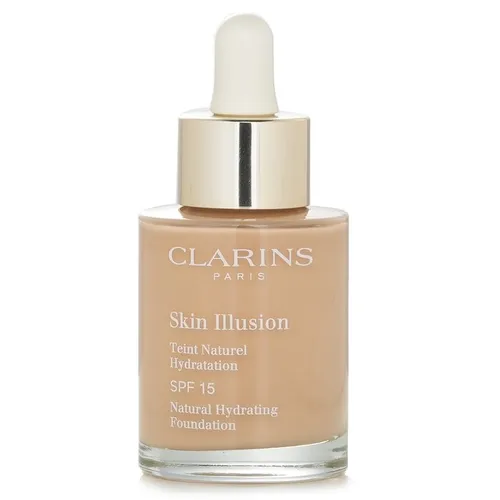 Clarins Skin Illusion Natural Hydrating Foundation 30 ml - 108 Sand - Make-up für mittleren Hautton mit gelbem Unterton, bietet langanhaltende Feuchtigkeit und ein nicht fettendes Finish für ein strahlendes Hautbild.