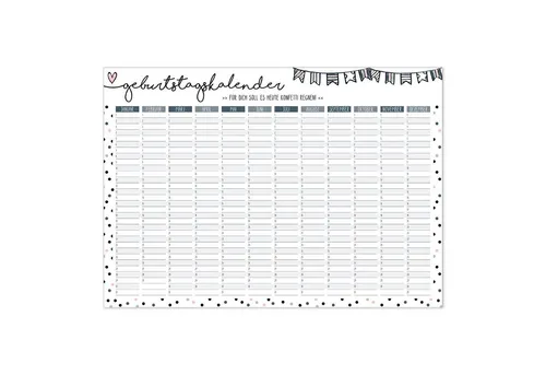 Timr Platzset Geburtstags-Wandkalender