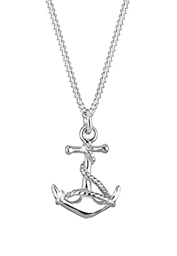 Elli Halskette Damen Anker Anhänger aus 925 Sterling Silber - Ketten für Damen: Stilvolle Anker-Halskette aus hochwertigem 925 Sterling Silber, handgefertigt und ideal als Geschenk für besondere Anlässe.