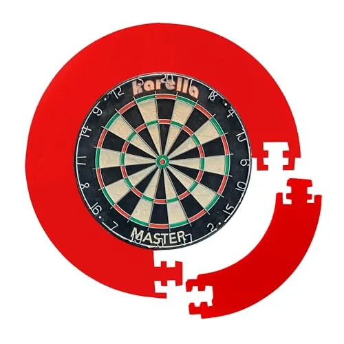 Karella 4-teiliges Dartboard Surround, rot - Dart-Backboards: Schützt Wände und Darts vor Abprallern, einfaches Stecksystem und beidseitige Nutzung für lange Lebensdauer. Ideal für Zuhause, Vereine und Bars.