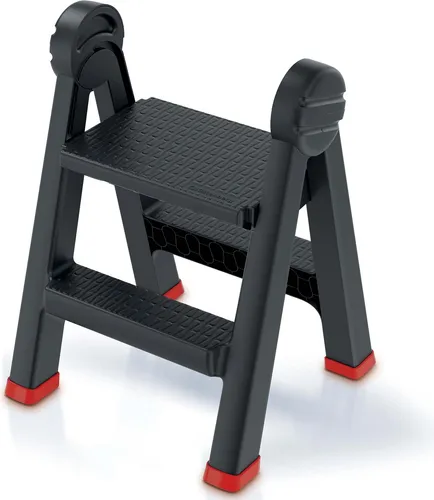 Kistenberg Klappleiter Trittleiter mit 2 Stufen - Praktische Klappleiter für Haushalt und Büro, belastbar bis 150 kg, rutschfeste Füße und beidseitiger Zugang für sicheren Stand. Ideal für platzsparendes Verstauen.
