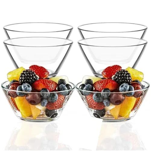DMA-Z Schalen 6er-Set Glas-Dessertschalen (VEG 345 ml) - Dessertschalen aus 100% bleifreiem Glas, sicher für die ganze Familie. Ideal für Pudding, Eiscreme und kreative Desserts. Spülmaschinenfest für einfache Reinigung.