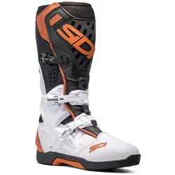 Sidi Crossair Stiefel - Weiß/Schwarz/Bronze - 43 EU - Motorradstiefel mit nur 1665 Gramm, ideal für MX und Enduro. Bietet hervorragenden Halt, Flexibilität und Sicherheit durch innovative Technologien wie das Anti-Hyperextensions-System.