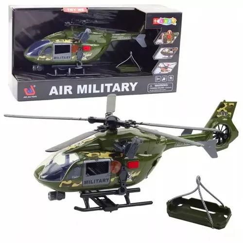 HELIKOPTER WOJSKOWY, RUCHOME ŚMIGŁA, ŚWIATŁA, DŹWIĘKI, HAK Z NOSZA 5905991038627