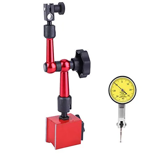 Wählkennzeichen Dial-Testanzeige Digitale Messuhr und Magnetstativ, Magnet Messstativ mit 0-0.8/0.01mm Messuhr Zentralklemmmung Messuhrhalter Messgerät Flexibel Verstellbar Messrahmen Messwerkzeug