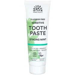 Urtekram Strong Mint Zahnpaste - Fluoridfreie Zahnpasta mit intensivem Minzgeschmack für ein frisches Mundgefühl, ideal für empfindliche Zähne.