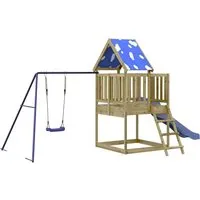 vidaXL Spielturm aus imprägniertem Kiefernholz - Spielplatz für Kinder, stabiler Holzrahmen und vielfältige Spielmöglichkeiten wie Rutsche und Sandkasten – ideal für unbegrenzten Spaß im eigenen Garten!