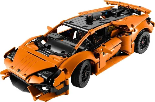 LEGO Lamborghini Huracán Tecnica Orange (42196) - 806-teiliges Technic Bauset, detailgetreues Modell mit V10-Motor und aufklappbaren Türen, für Kinder ab 9 Jahren