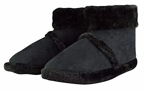 Slipper Snob - Herren Hüttenschuhe Gefüttert | Hausschuhe Hoch für Winter | Hüttenstiefel mit Memory Foam (43 EU, Schwarz, numeric_43)