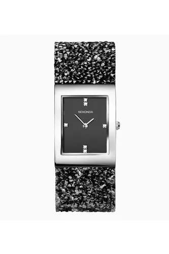Sekonda Klassische Uhr 40424 - Armbanduhren für Damen mit elegantem silbernem Armband und funkelndem Steinbesatz, ideal für jeden Anlass und mit 2-jähriger Garantie für langfristige Zuverlässigkeit.