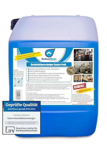KaiserRein Profi Desinfektionsreiniger Gastro Küche 10L - Hochwirksame Reinigung und Desinfektion speziell für den Lebensmittelbereich - Sprühbarer Küchenreiniger