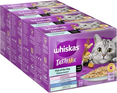WHISKAS® Tasty Mix Multipack Portionsbeutel Fish of The Day in Sauce 4x12x85g