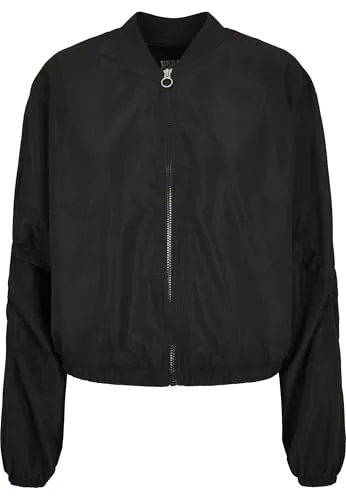 Urban Classics Damen Recycled Batwing Bomber Jacket Black, 4XL - Funktionsjacke im Oversize Fit aus recyceltem Polyester, mit stylischen Fledermaus-Ärmeln und elastischem Kordelzug für optimalen Tragekomfort.