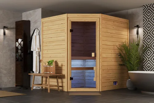 Karibu Saunakabine INA 196x170cm – Massivholz Heimsauna