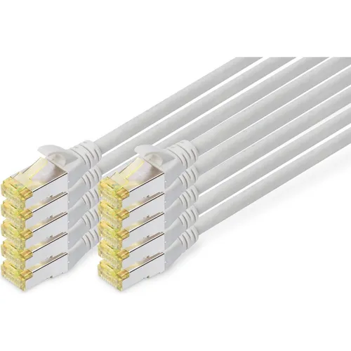DIGITUS CAT 6A S/FTP Patchkabel 5m - 10 Gbit/s - Cat-7-Ethernetkabel für ultraschnelle Datenübertragungen bis 10 Gbit/s, ideal für Heim- und Firmennetzwerke. Mit LSZH Außenmantel für geringes Brandverhalten.